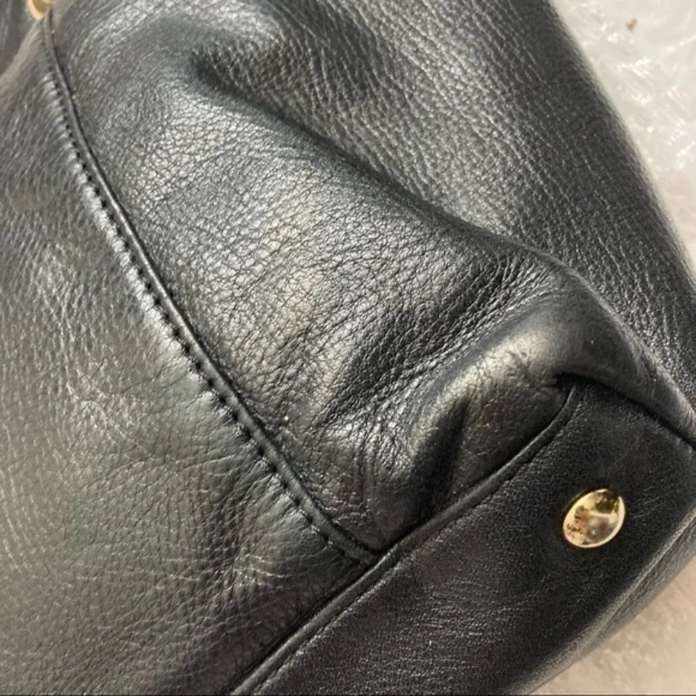 Michael Kors black leather tote bag